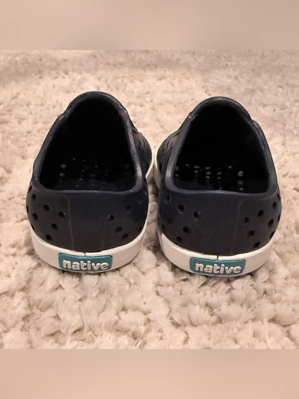 Native Jefferson Kids Slip-On Shoes Navy Blue & White C4 Lightweight Water Shoes